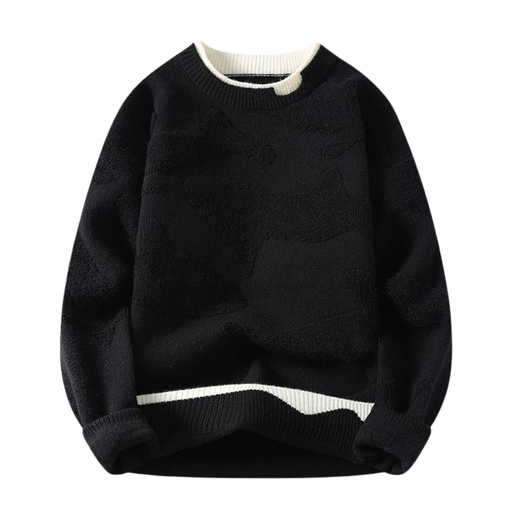 Pull avec motif texturé dans un style abstrait