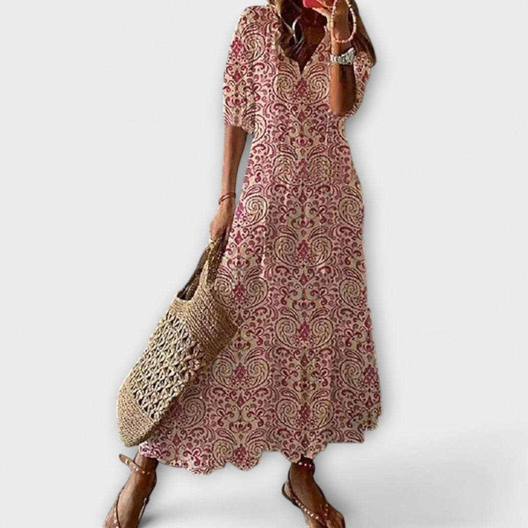 Anna – Robe d'été bohème pour femmes avec une silhouette fluide