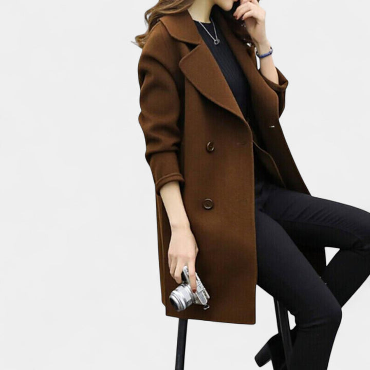 Veronika – Manteau élégant pour femme à double boutonnage