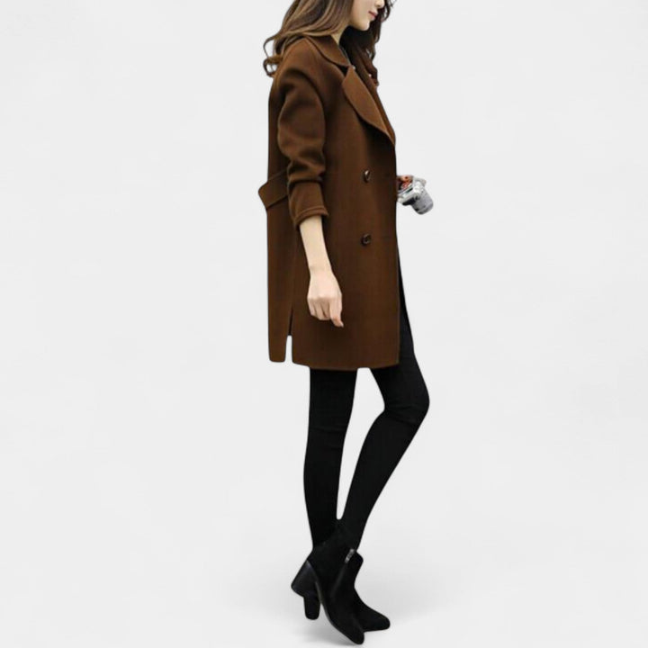 Veronika – Manteau élégant pour femme à double boutonnage
