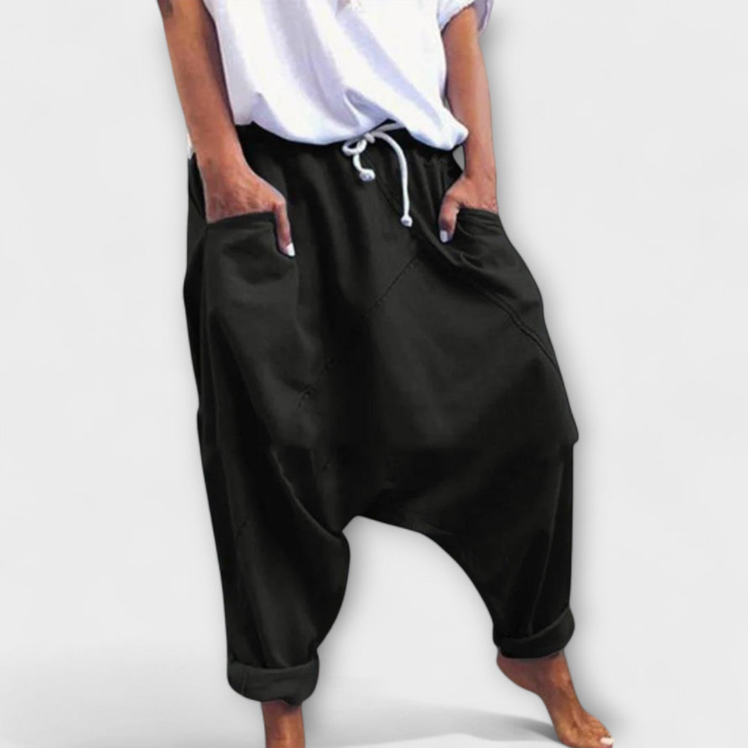 Hara - Pantalons harem amples avec cordon