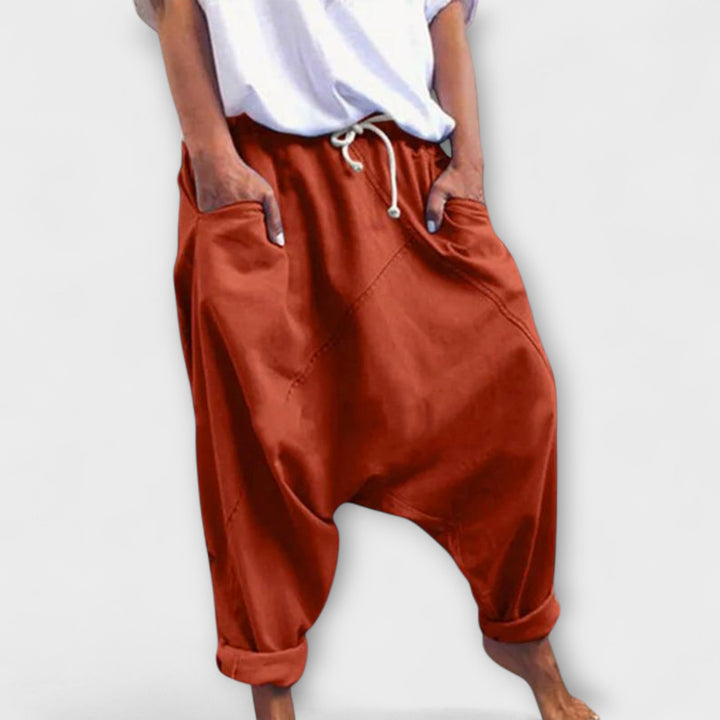Hara - Pantalons harem amples avec cordon