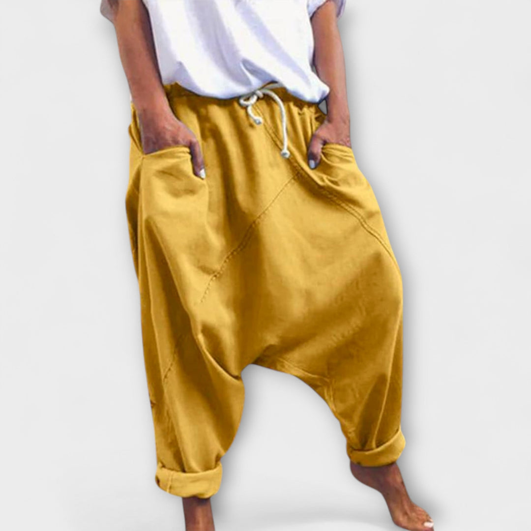 Hara - Pantalons harem amples avec cordon