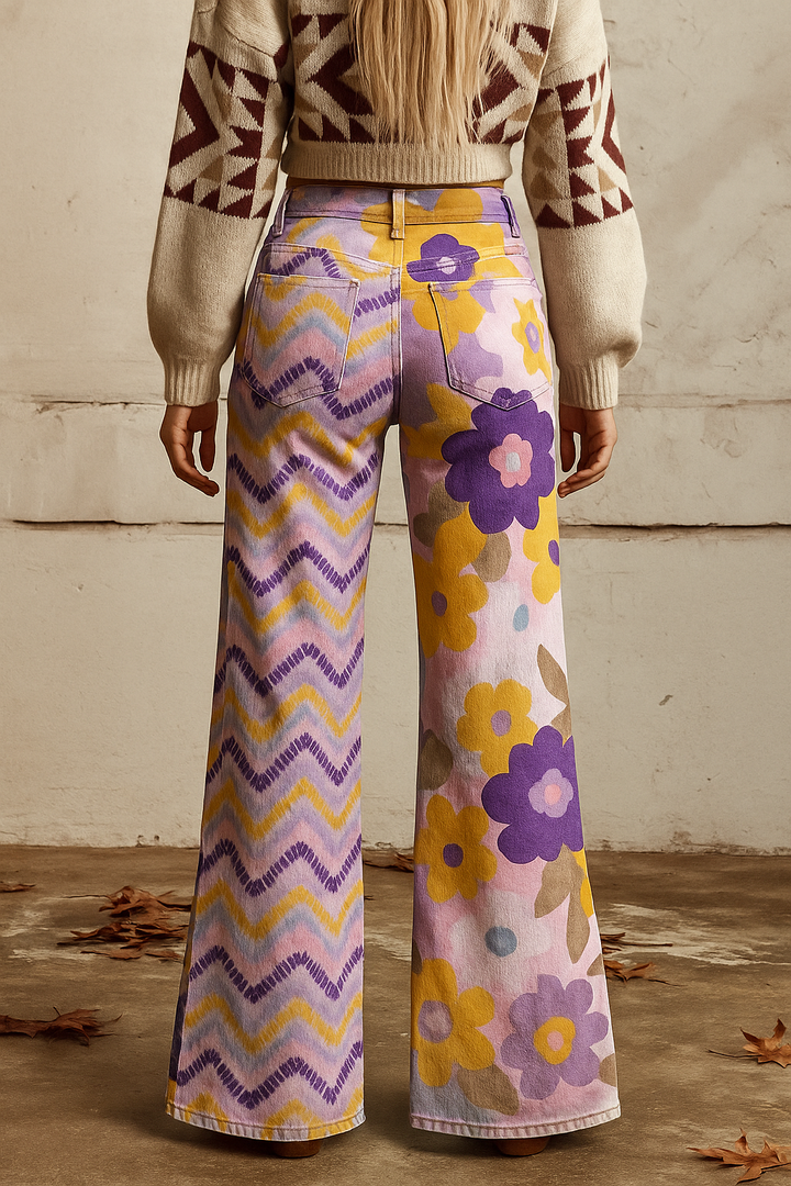 Karolína - Pantalons boho à fleurs