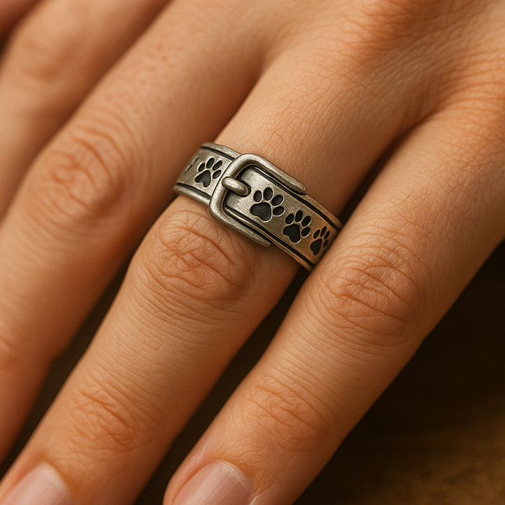 Bague avec un col, douce et élégante, en forme de chien