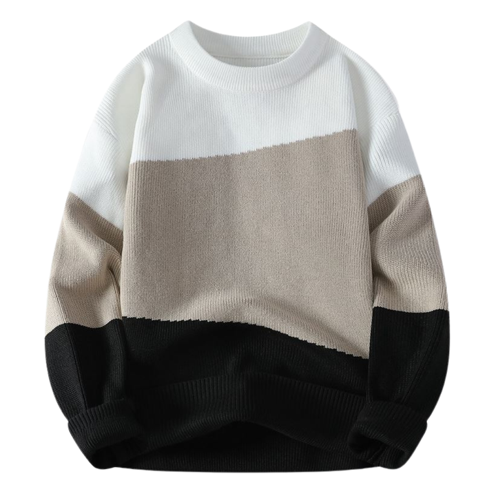 Pull Tricoté Moderne en Trois Couleurs