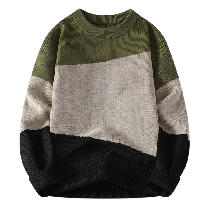 Pull Tricoté Moderne en Trois Couleurs