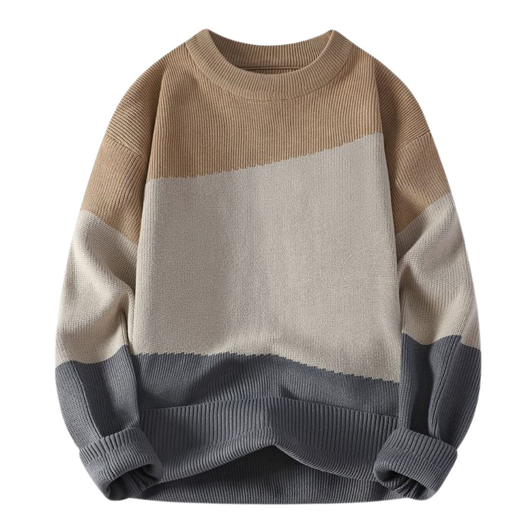 Pull Tricoté Moderne en Trois Couleurs