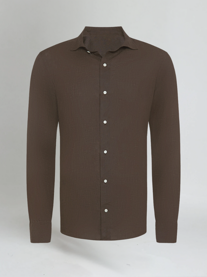 Chemise en Lin Essentielle - Brun Foncé
