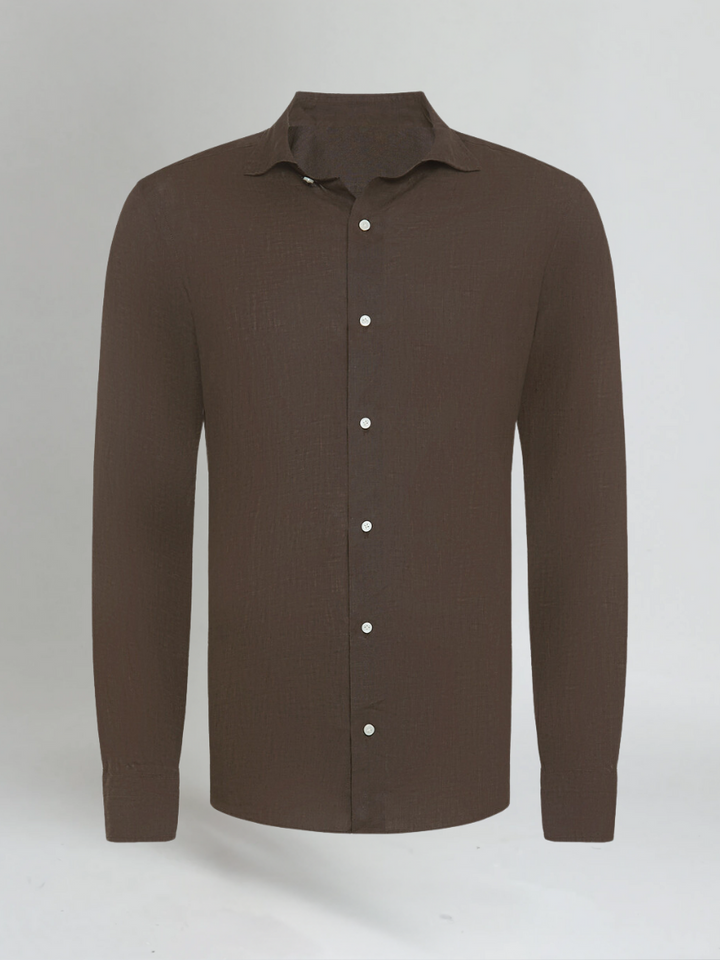 Chemise en Lin Essentielle - Brun Foncé
