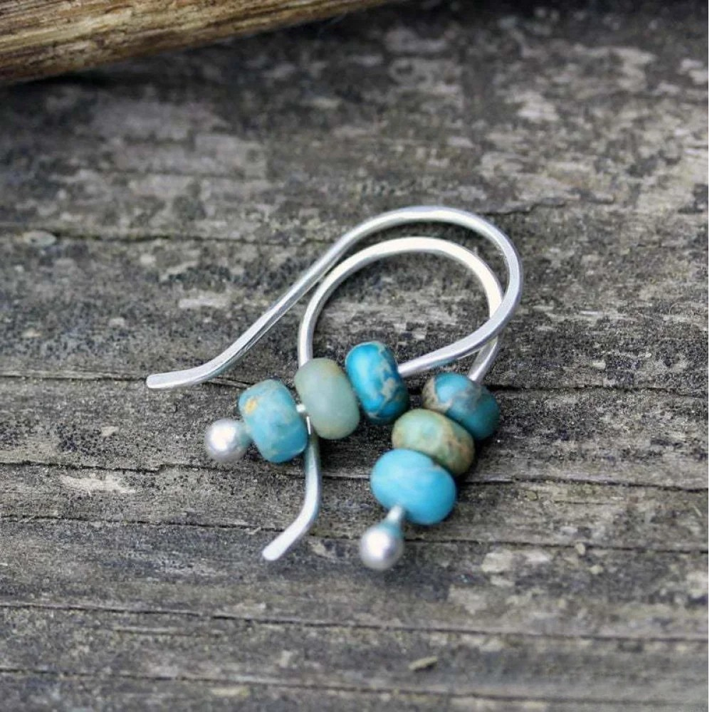 Boucles d'oreilles en perles turquoises