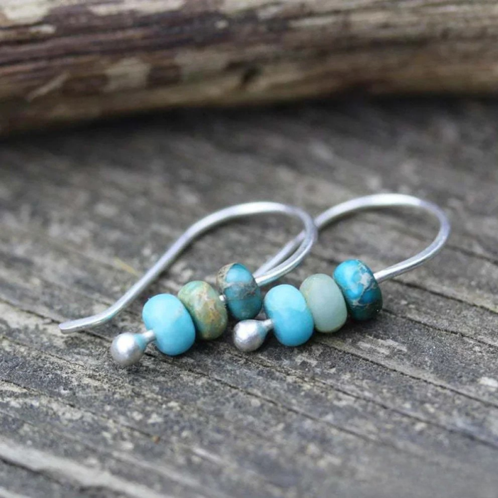 Boucles d'oreilles en perles turquoises