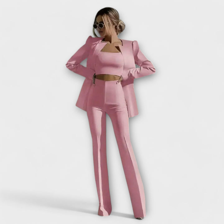 Selina - Ensemble 3 pièces stylé (Veste, Top, Pantalon)