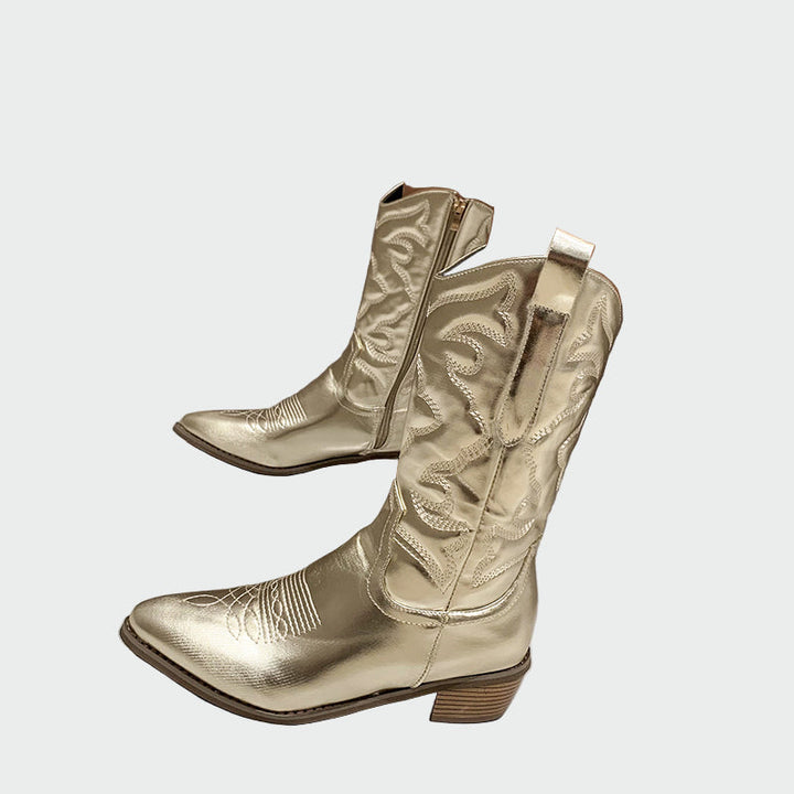 Bottes de cowboy métalliques