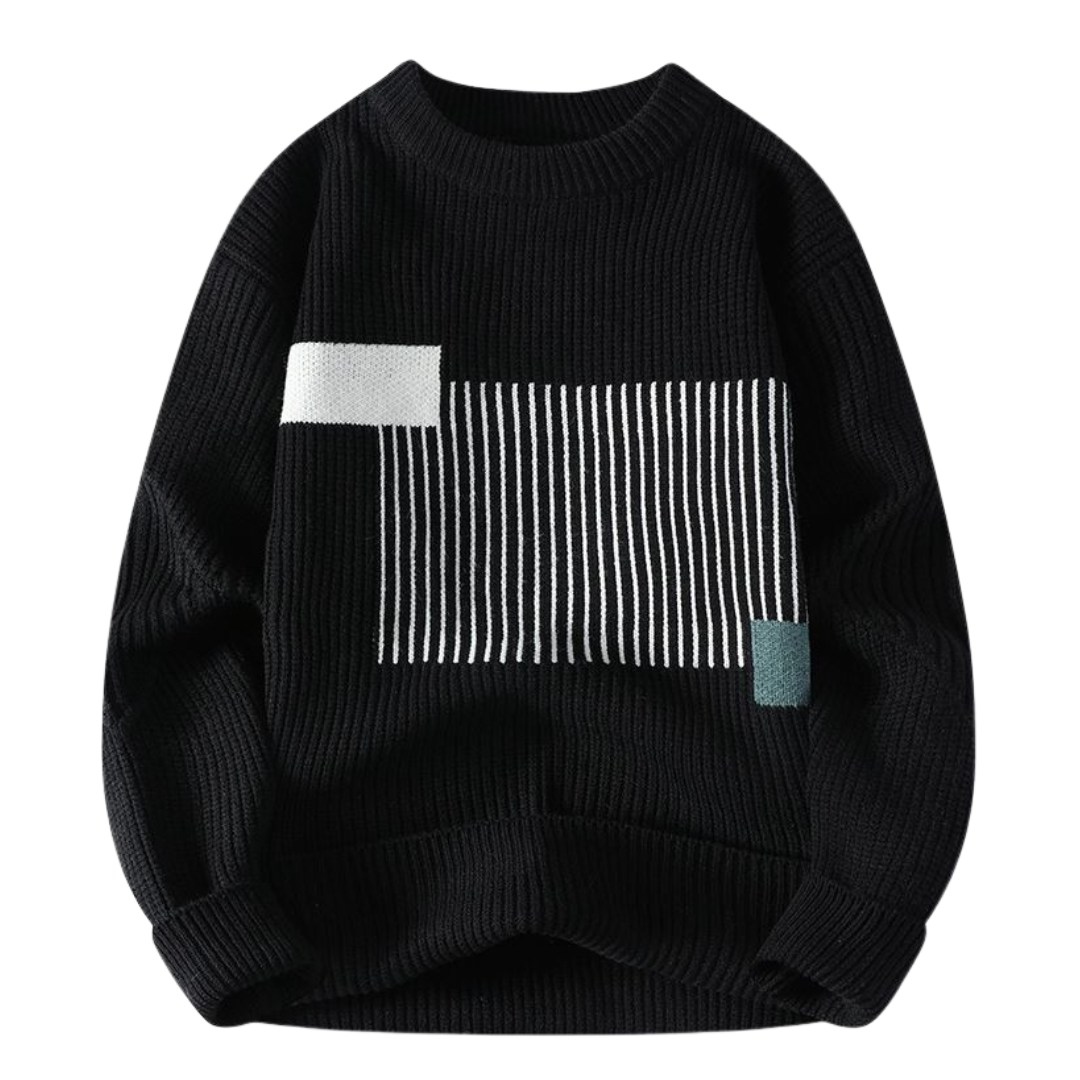 Pull avec Bloc de Couleurs Géométrique