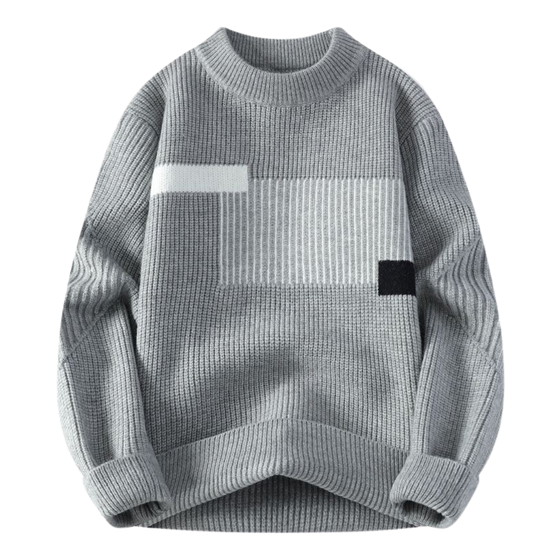 Pull avec Bloc de Couleurs Géométrique