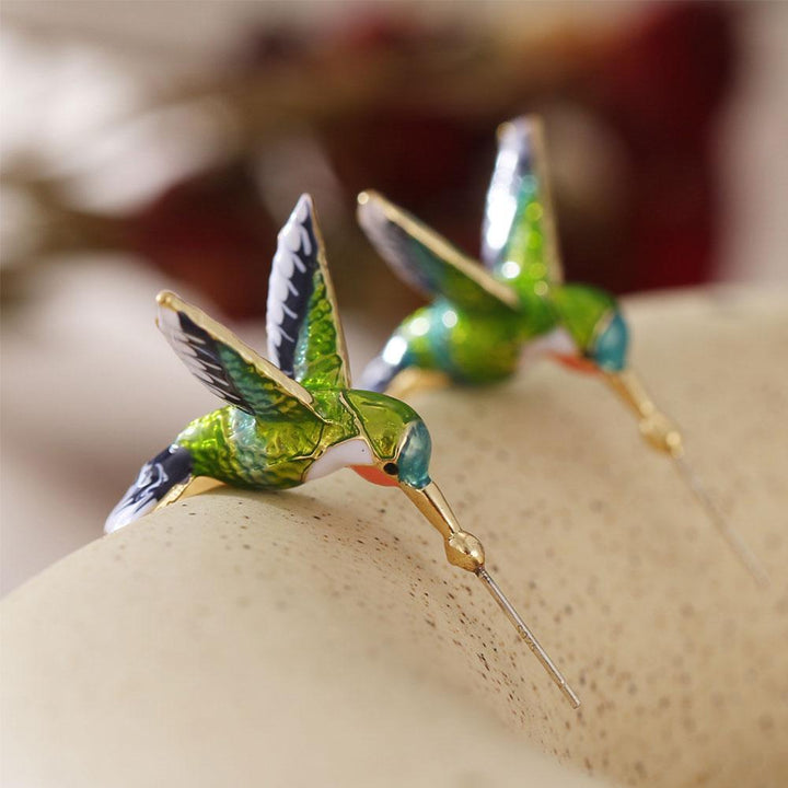 Boucles d'oreilles créatives uniques en forme de colibri