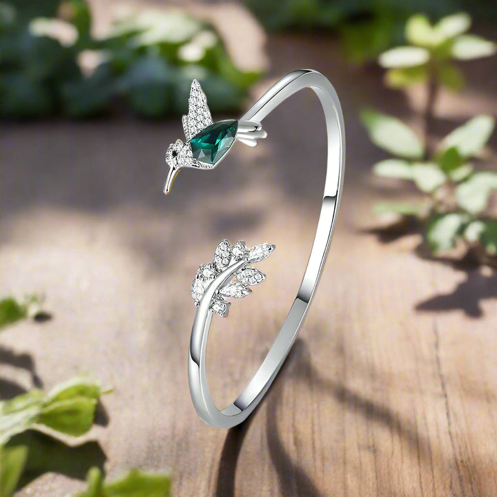 Bague réglable Colibri avec diamant synthétique