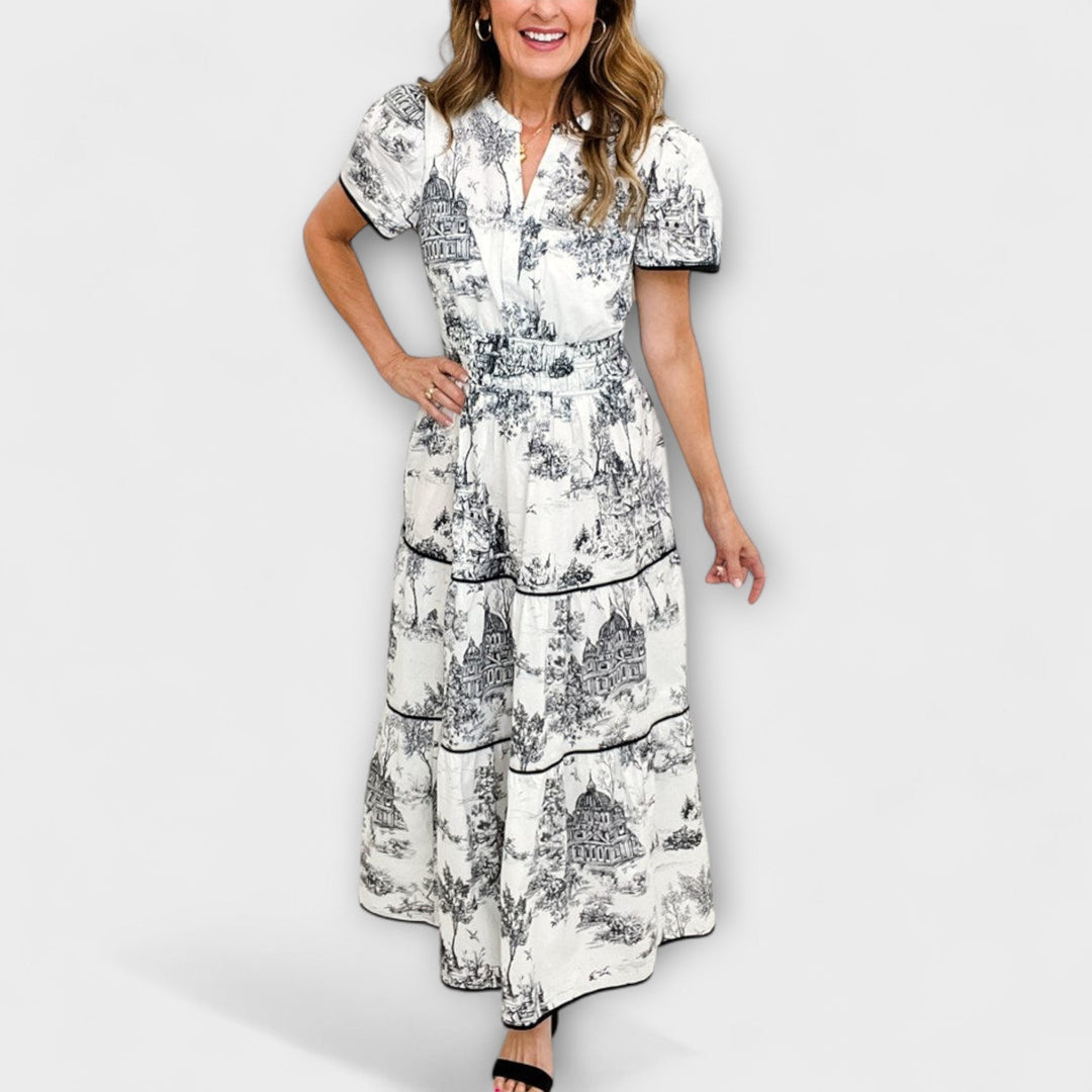 Eliza - Robe maxi à imprimé classique
