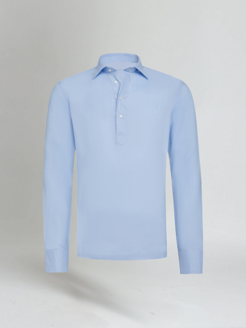 Chemise Pop-over en Lin - Bleu Clair