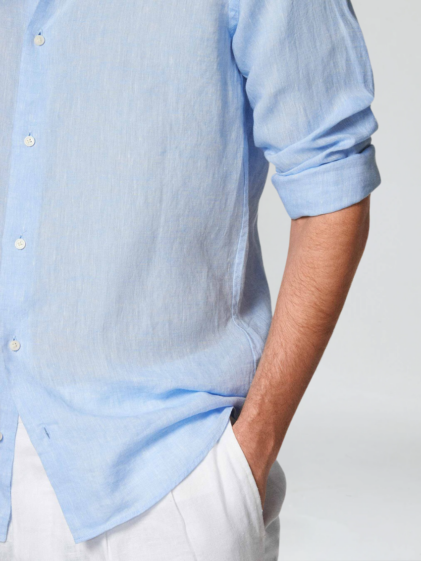 Chemise en Lin Essentielle - Bleu Clair