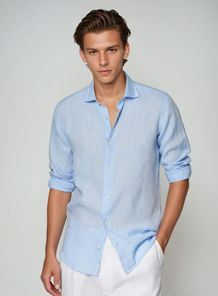 Chemise en Lin Essentielle - Bleu Clair