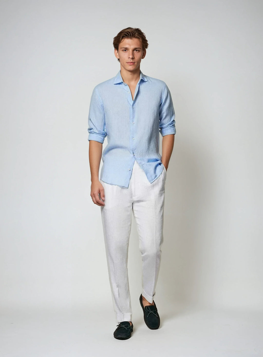 Chemise en Lin Essentielle - Bleu Clair