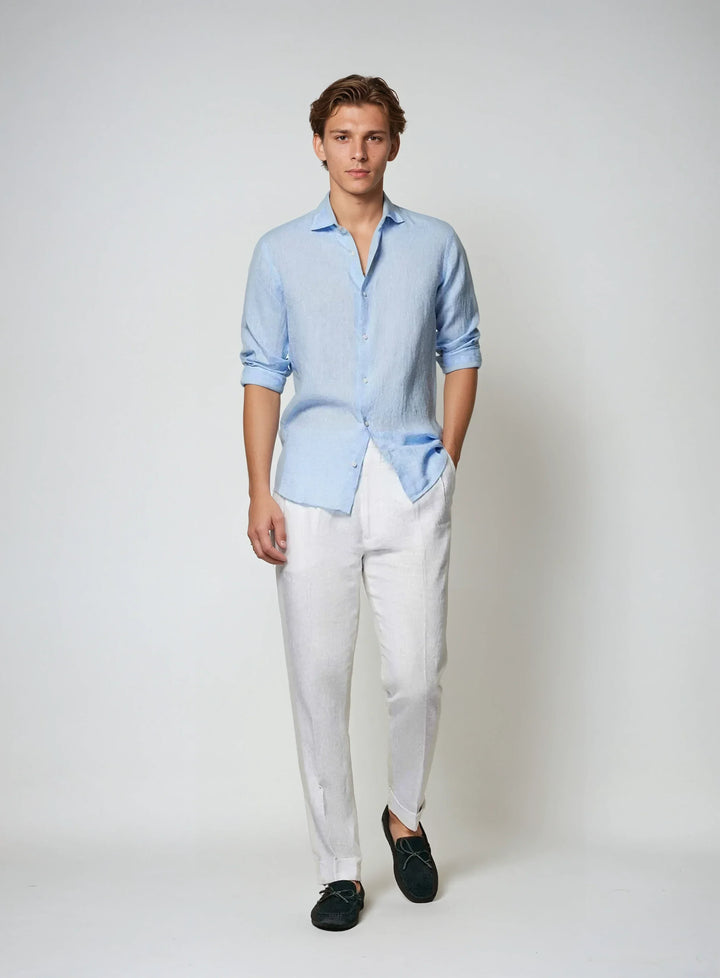 Chemise en Lin Essentielle - Bleu Clair