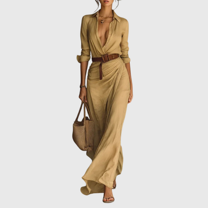 Thames – Robe maxi croisée élégante