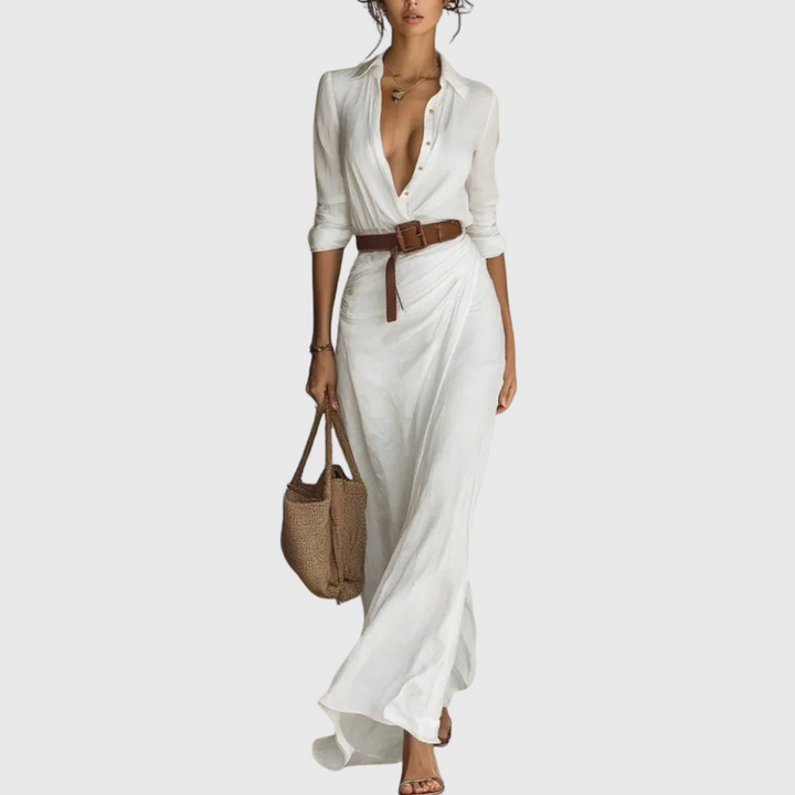 Thames – Robe maxi croisée élégante