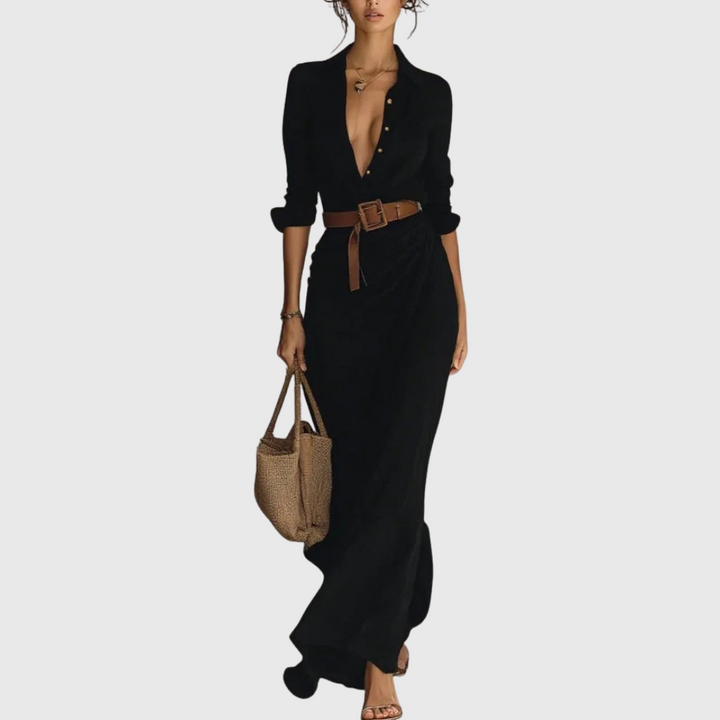 Thames – Robe maxi croisée élégante