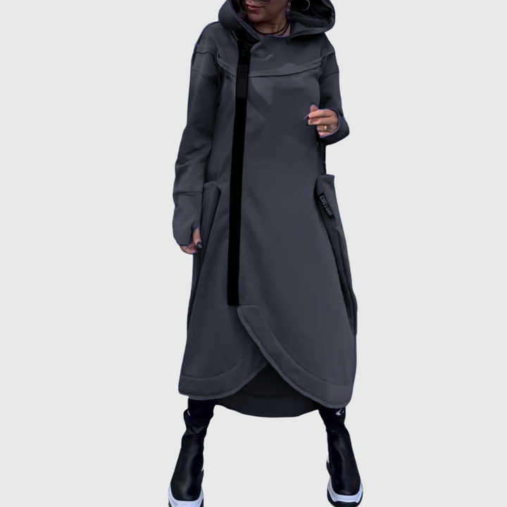 Adriana – Veste asymétrique stylée avec capuche
