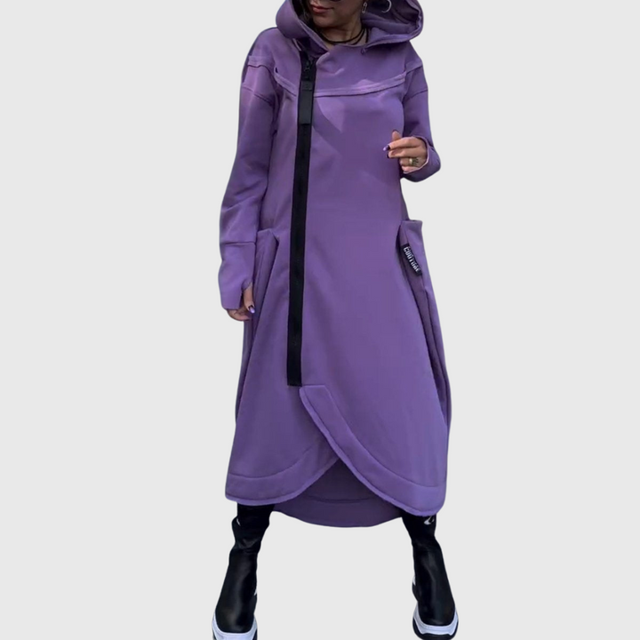Adriana – Veste asymétrique stylée avec capuche