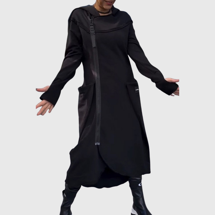 Adriana – Veste asymétrique stylée avec capuche