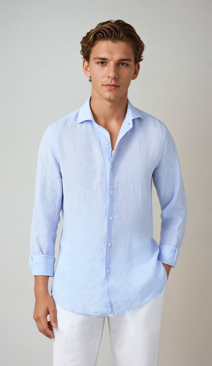 Chemise en Lin Essentielle - Bleu Clair