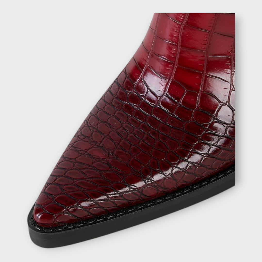 Bottes avec motif crocodile et talon élégant