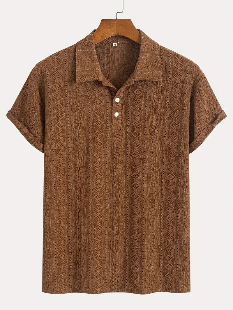 Libuše – Polo en tricot fin avec design texturé