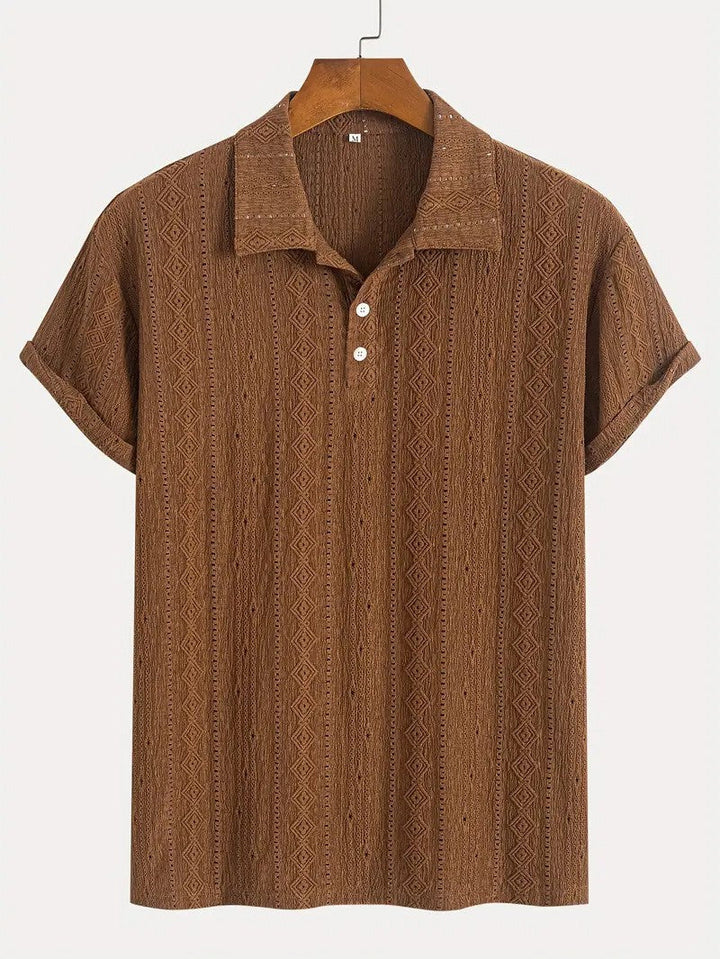 Libuše – Polo en tricot fin avec design texturé