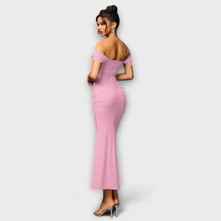 Ione - Robe Bodycon à épaules dénudées et fronces
