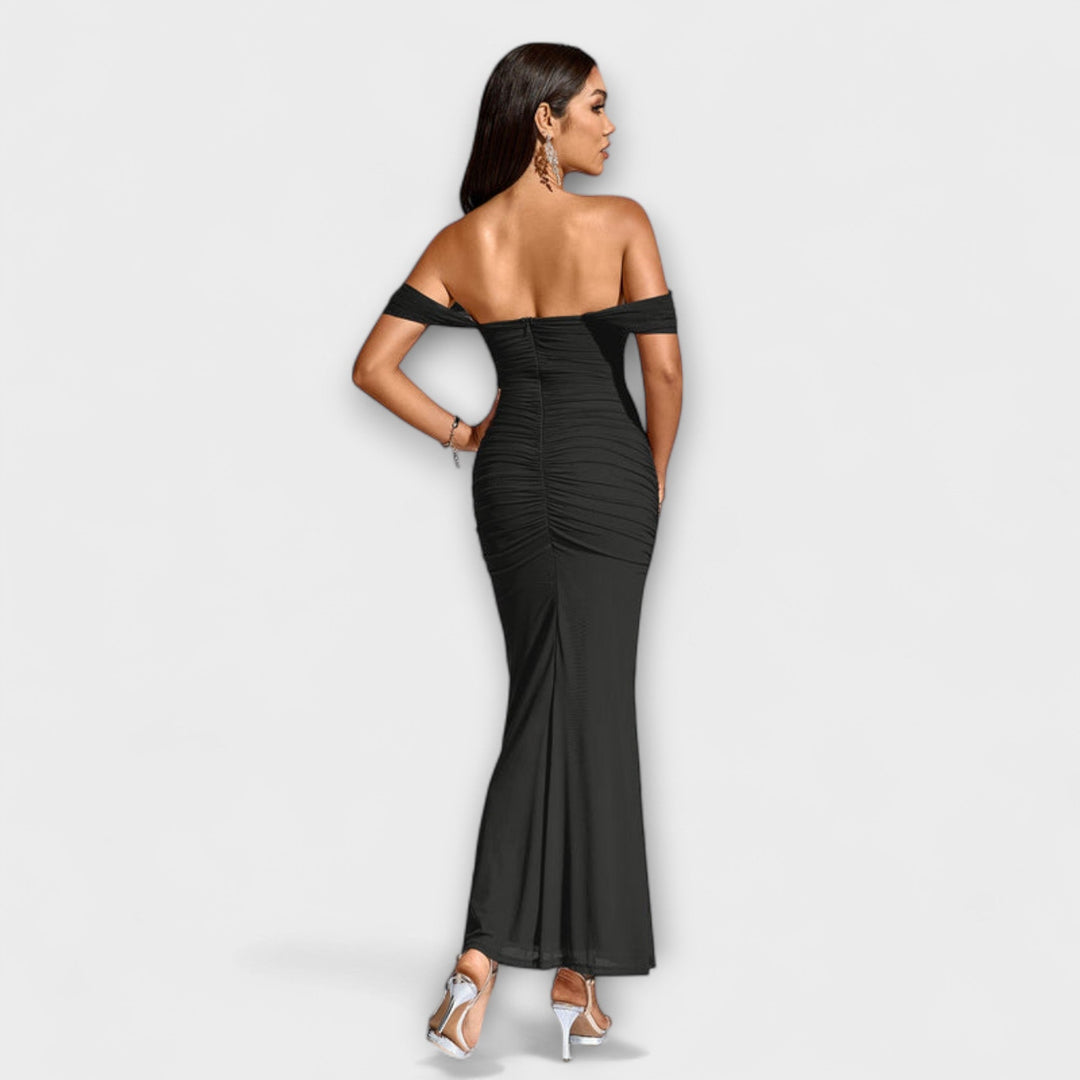 Ione - Robe Bodycon à épaules dénudées et fronces