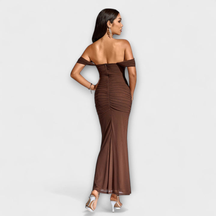 Ione - Robe Bodycon à épaules dénudées et fronces