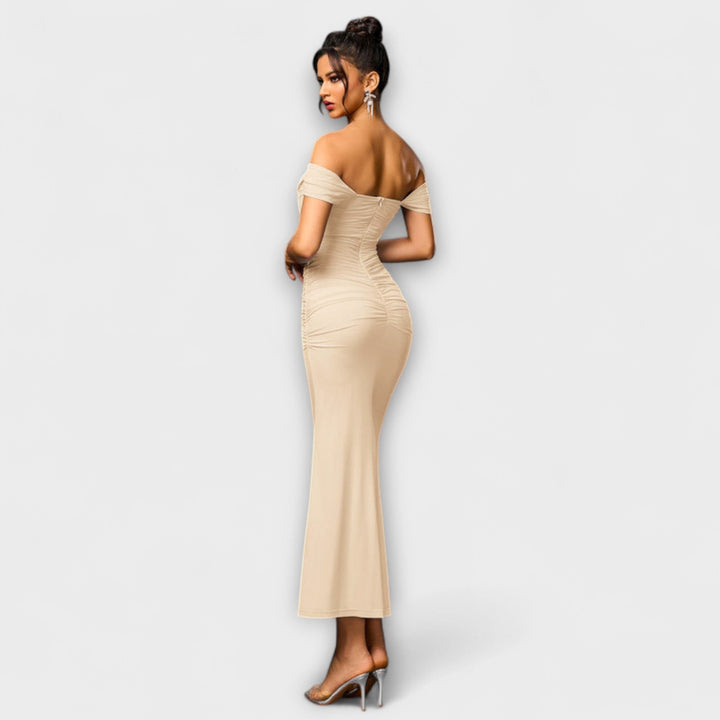 Ione - Robe Bodycon à épaules dénudées et fronces