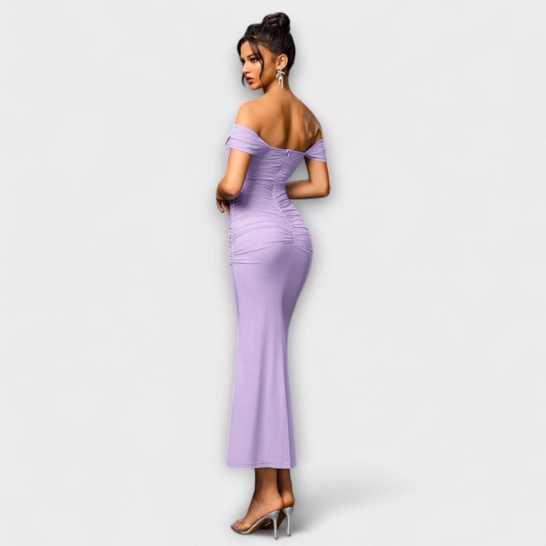 Ione - Robe Bodycon à épaules dénudées et fronces