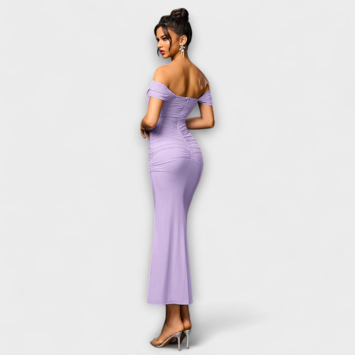 Ione - Robe Bodycon à épaules dénudées et fronces