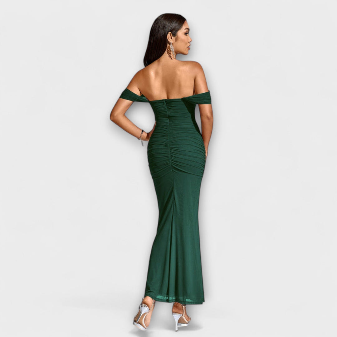 Ione - Robe Bodycon à épaules dénudées et fronces