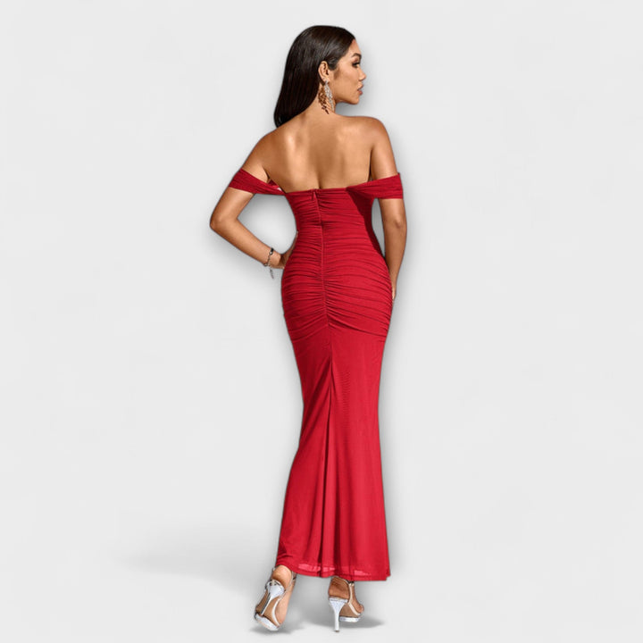 Ione - Robe Bodycon à épaules dénudées et fronces