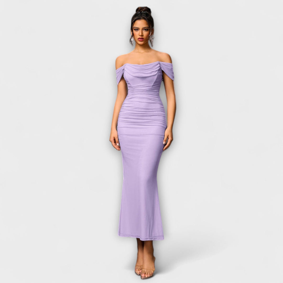 Ione - Robe Bodycon à épaules dénudées et fronces