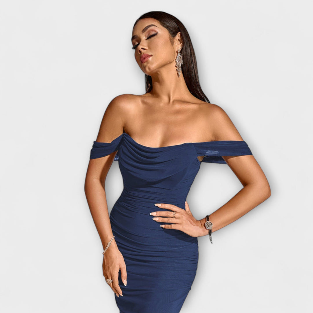 Ione - Robe Bodycon à épaules dénudées et fronces