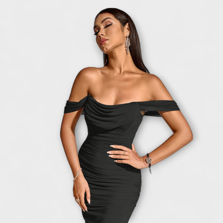 Ione - Robe Bodycon à épaules dénudées et fronces