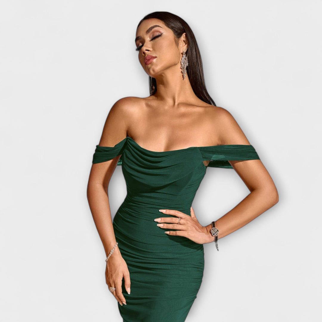 Ione - Robe Bodycon à épaules dénudées et fronces